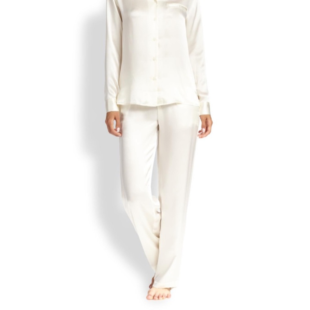 La Perla silk pajama pants in white